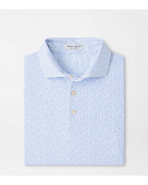 Peter Millar Blue Paper Plane Performance Jersey Polo for men