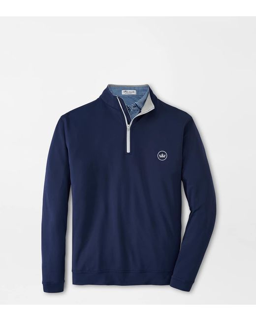 Peter Millar Blue Crown Seal Perth Performance Quarter-Zip for men