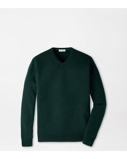 Peter Millar Green Crown Heritage Cashmere V-Neck Jumper for men