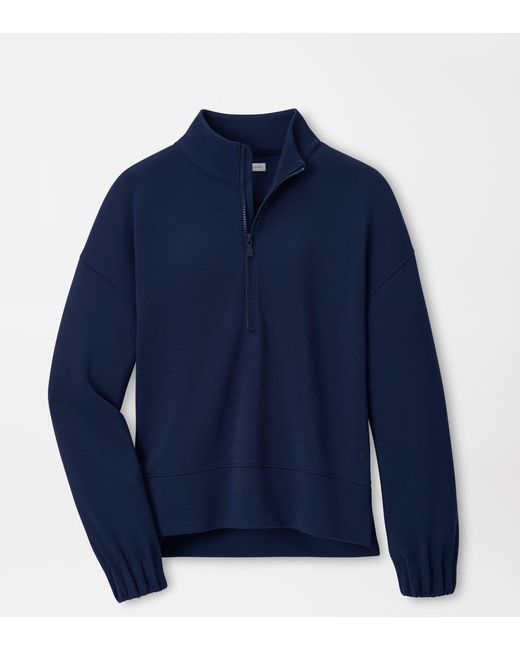 Peter Millar Blue Flora Knit Half-Zip Pullover