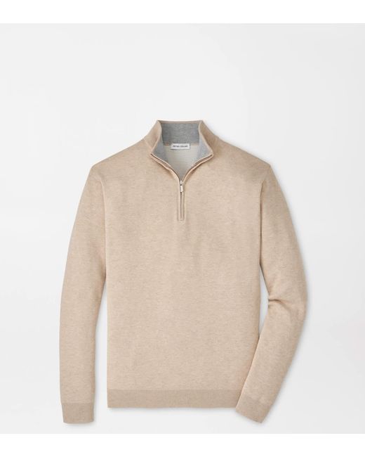Peter Millar Natural Coolspun Lite Cotton Quarter-Zip Jumper for men