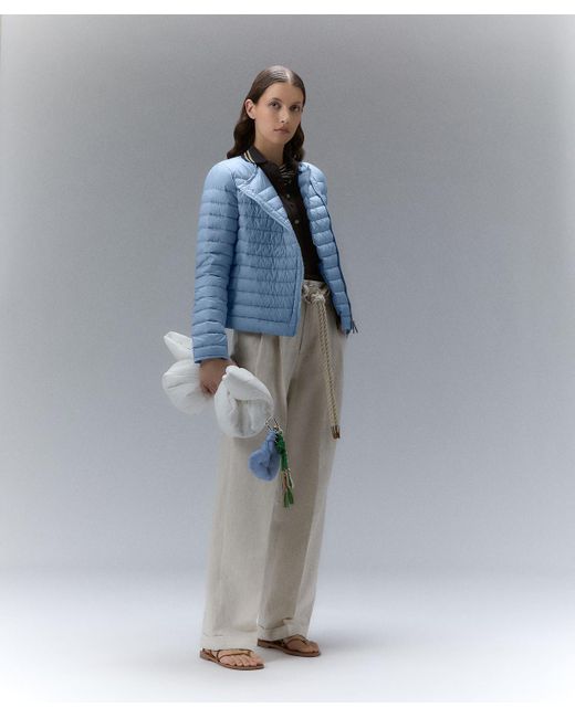 Peuterey Blue Taillierte Jacke mit schrägem Reißverschluss