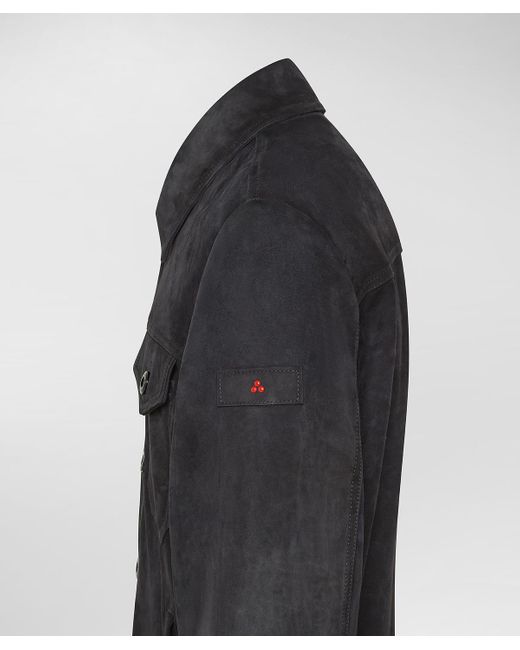 Peuterey Hemdjacke aus Wildleder mit Used-Effekt in Black für Herren