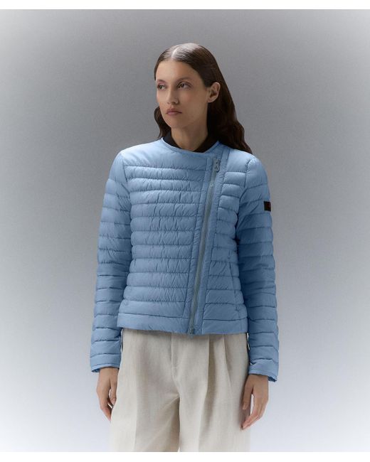 Peuterey Blue Taillierte Jacke mit schrägem Reißverschluss
