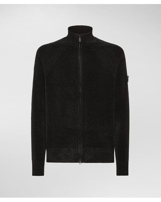 Peuterey Pullover aus rasierter Chenille mit Reißverschluss in Black für Herren