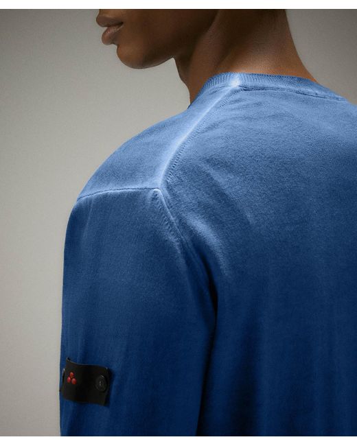 Peuterey Stückgefärbter Pullover aus Baumwolltrikot in Blue für Herren