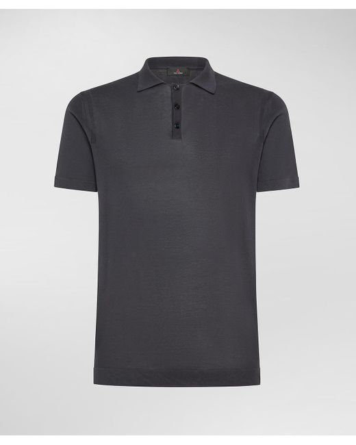 Peuterey Klassisches Poloshirt aus Baumwolltrikot, stückgefärbt in Black für Herren