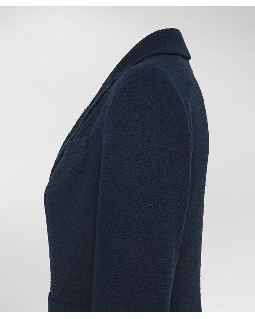 Peuterey Blue Bouclé-Blazer mit Zierknöpfen