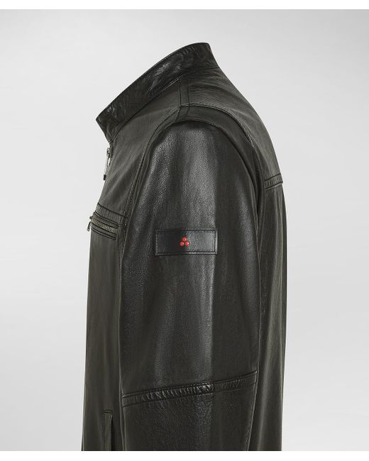 Peuterey Bikerjacke aus weichem Leder in Black für Herren