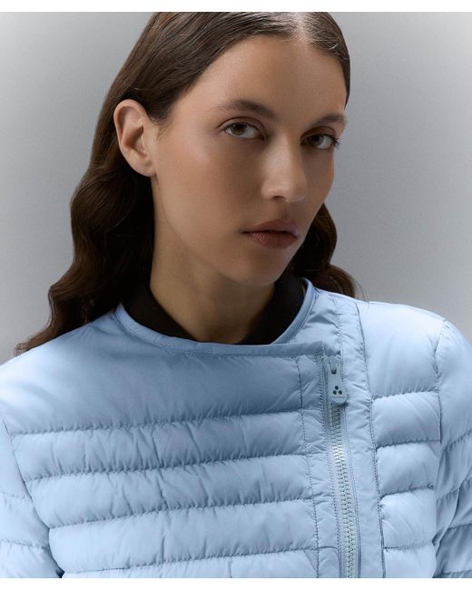 Peuterey Blue Taillierte Jacke mit schrägem Reißverschluss