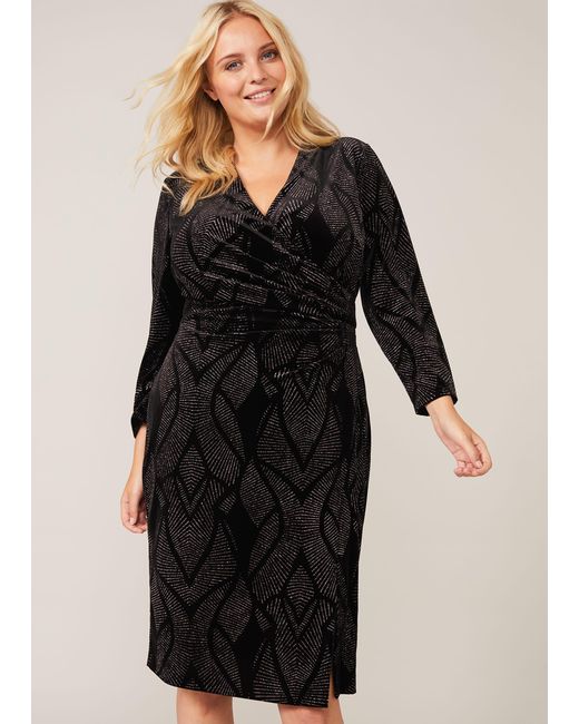 Phase Eight Black Natalya Sparkle Velvet Dress