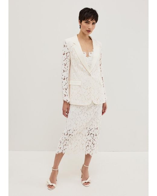 Phase Eight Gray Gracie Lace Jacket