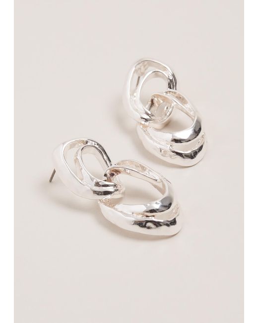 Phase Eight Natural Hammered Drop Circle Earring