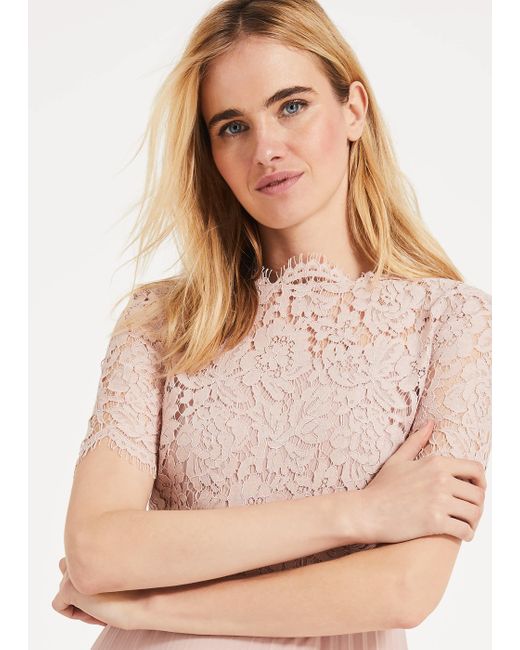 elisabetta lace pleated dress