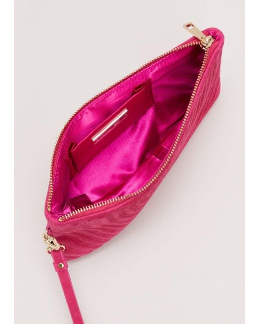 Phase Eight Pink 's Stitch Detail Clutch Bag