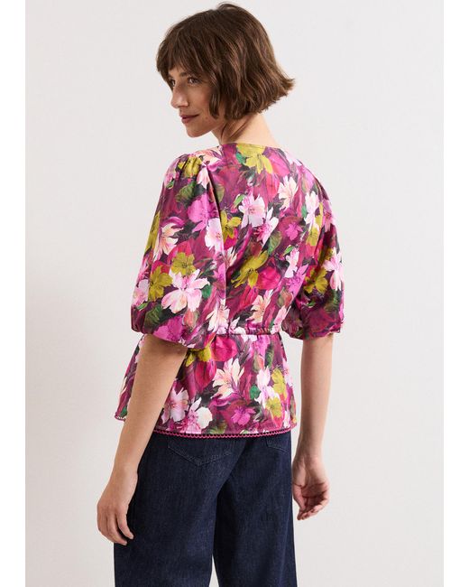 Phase Eight Red Pia Floral Blouse
