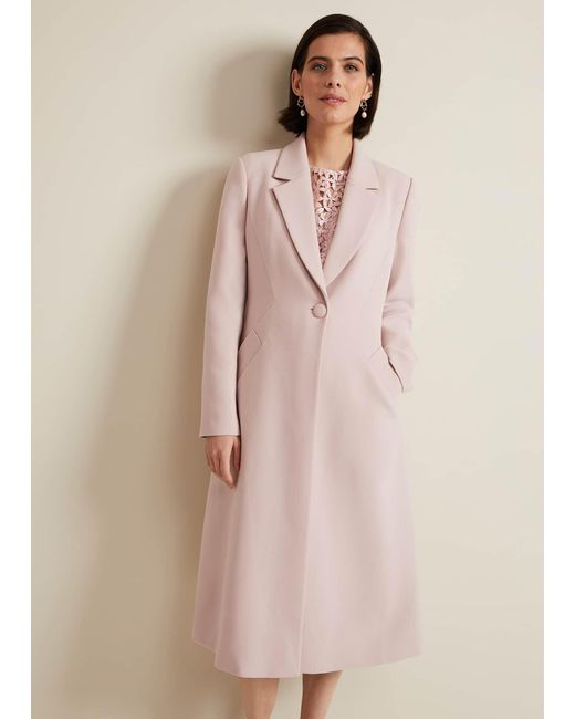 Phase Eight Natural 's Juliette Crepe Coat