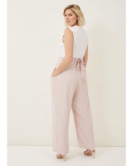 Phase Eight Pink Linda Frill Jumpsuit