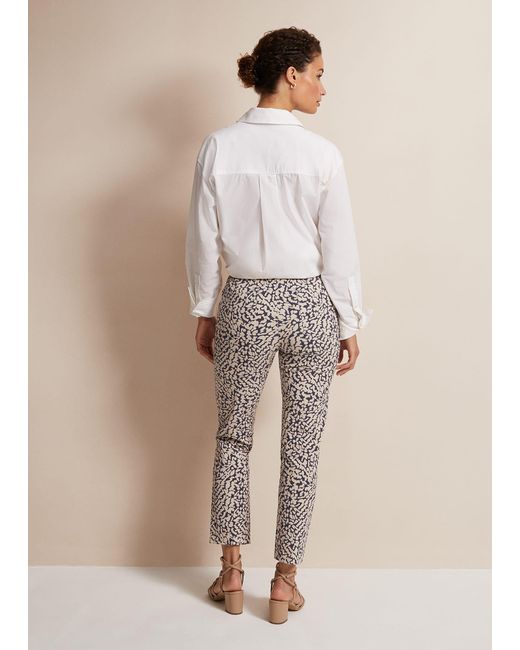 Phase Eight Natural Carmella Printed Straight Leg Trousers