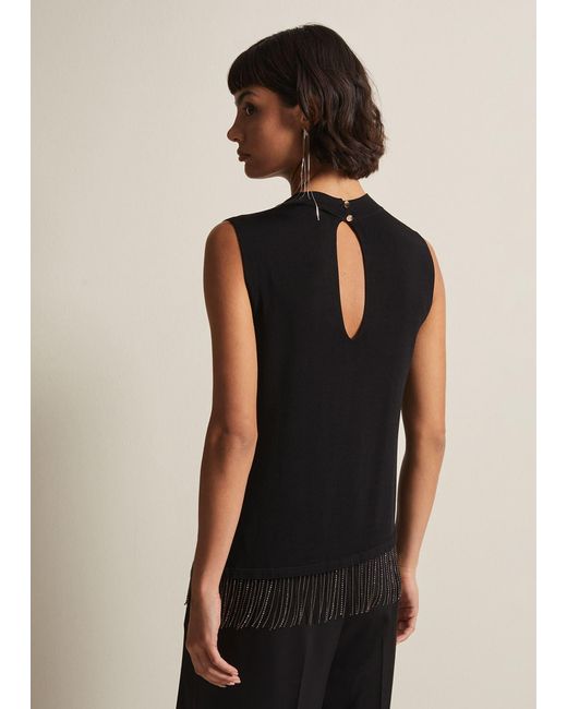 Phase Eight Black Alara Diamante Sleeveless Top