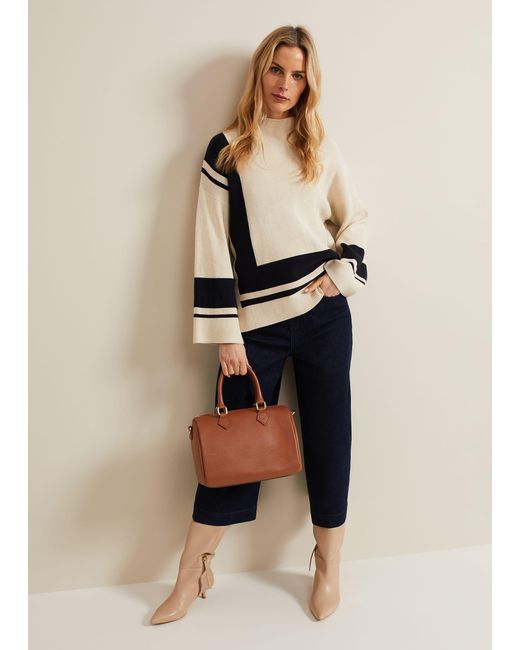 Phase Eight Natural 's Kayleigh Chunky Boxy Striped Jumper