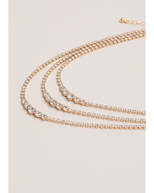 Phase Eight Natural Sparkle Triple Layer Necklace