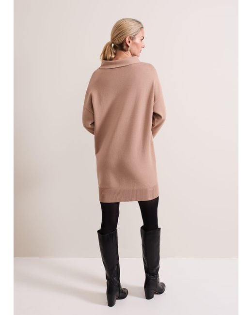 Phase Eight Natural 's Skylar Funnel Neck Jumper Dress