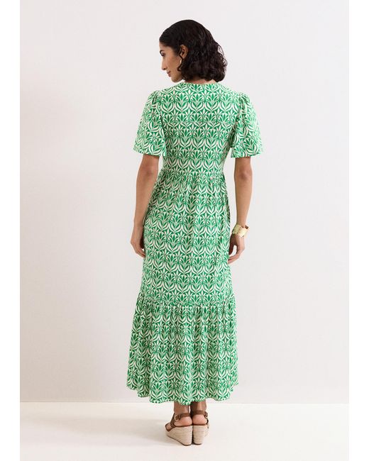 Phase Eight Green Shakira Printed Jersey Midiaxi Dress