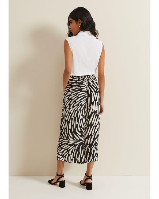 Phase Eight Natural Malaya Abstract Print Culottes