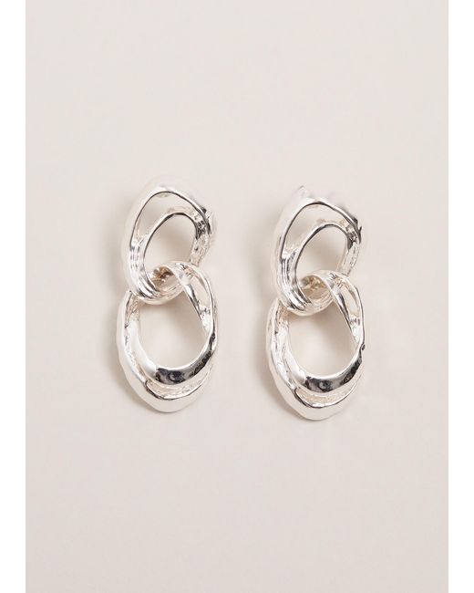 Phase Eight Natural Hammered Drop Circle Earring