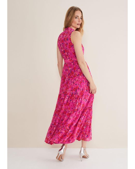 Phase Eight Pink Kara Floral Tiered Maxi Dress