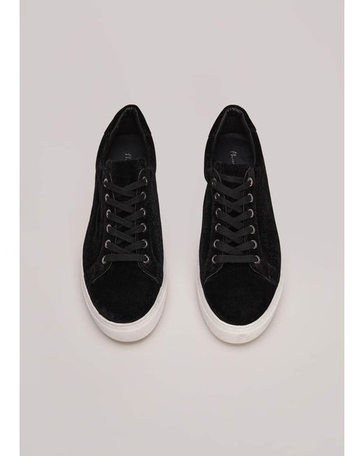 Phase Eight Black Velvet Trainers