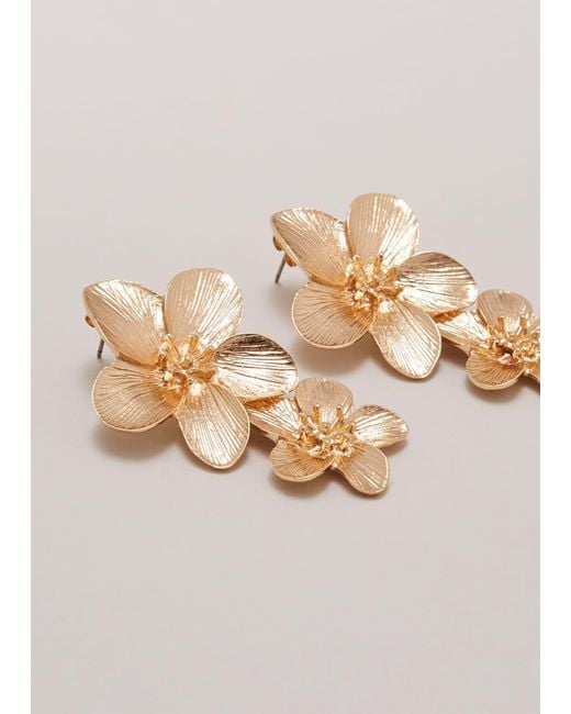 Phase Eight Natural 's Gold Large Flower Drop Earrings