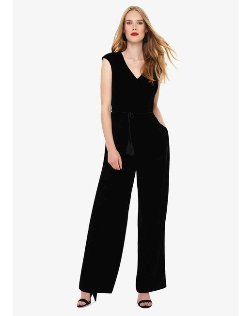 Phase Eight Black Adelaide Velvet Jumpsuit