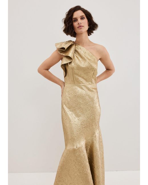 Phase Eight Natural 's Enja Sequin Maxi Dress