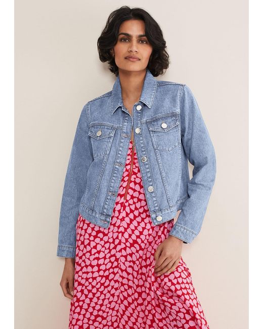 Phase Eight Blue Caitlin Cropped Denim Jacket