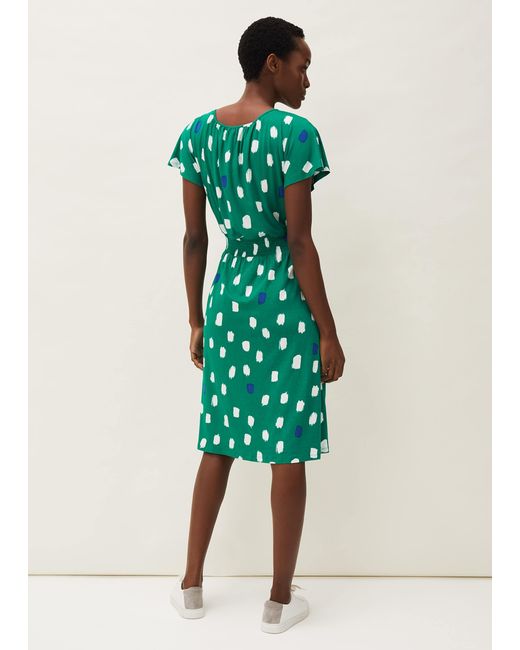 Phase Eight Green Pia Spot Dress