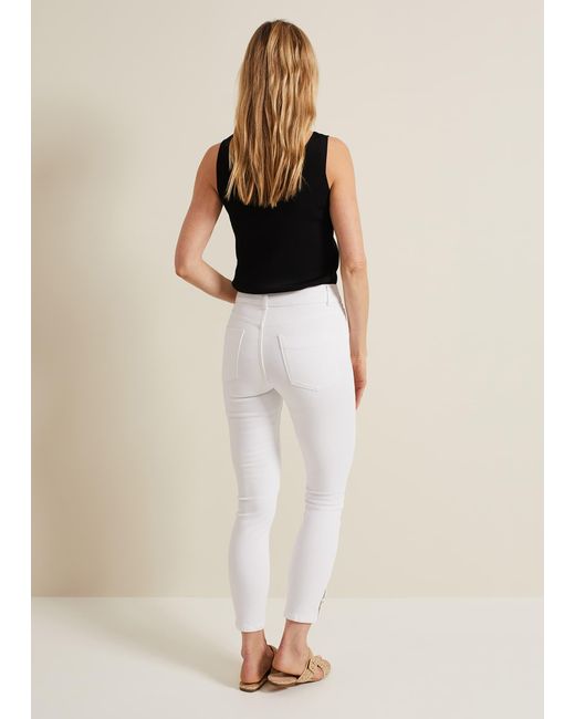 Phase Eight Natural Joelle Button Detail Skinny Jean