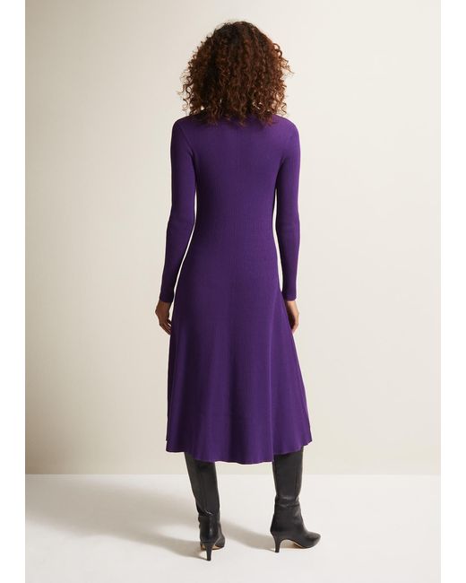 Phase Eight 's Amberlyn Purple Fit And Flare Midi Dress