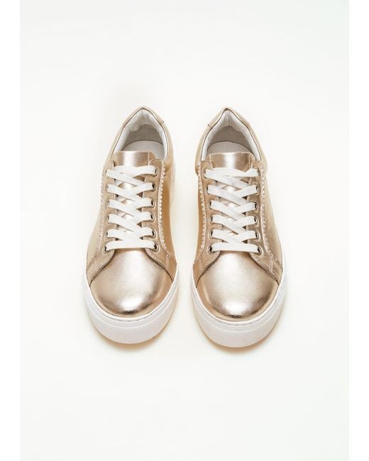 Phase Eight Natural Leather Platform Trainers