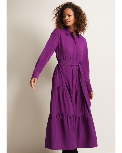 Phase Eight 's Jayden Purple Shirt Midaxi Dress