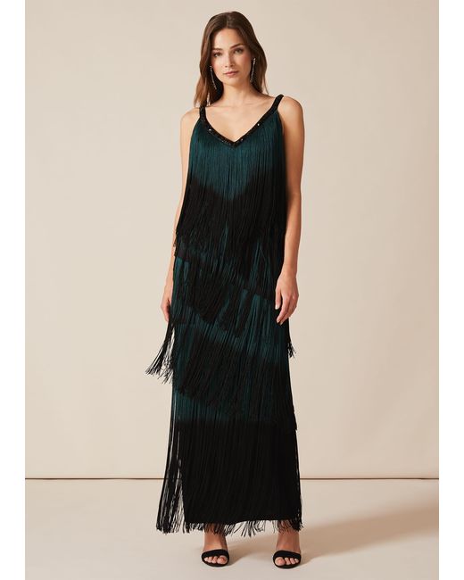 Phase Eight Black Tina Tassel Maxi Dress