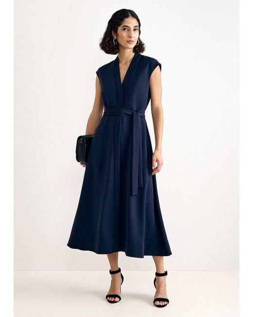 Phase Eight Blue Julie Belted Midi Dress