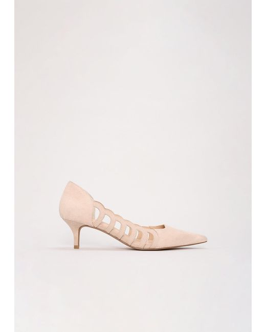 Phase Eight Natural Suede Cut Out Court Shoe
