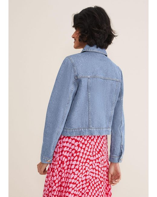 Phase Eight Blue Caitlin Cropped Denim Jacket