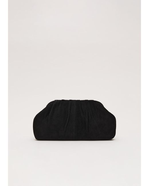 Phase Eight Black Suede Clutch Bag