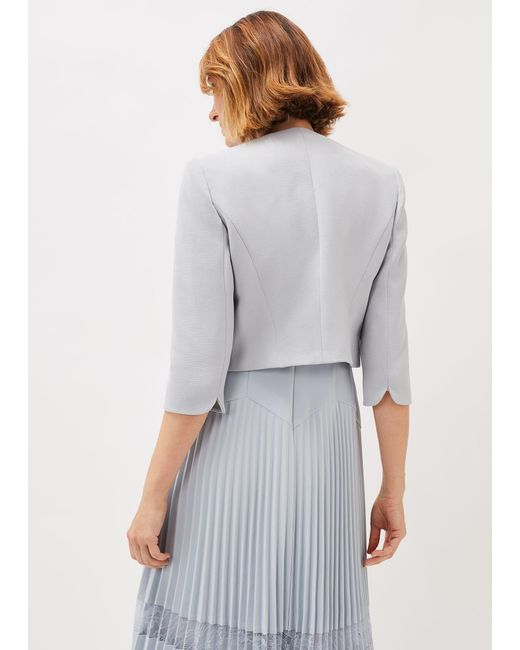 Phase Eight Gray 's Alisha Double Layer Lace Peplum Dress