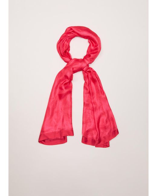 Phase Eight Pink Satin Trim Scarf