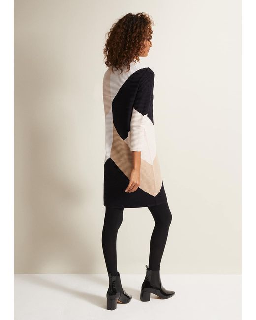 Phase Eight Natural 's Hetty Colour Block Tunic Mini Dress