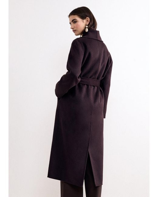 Phase Eight Blue Petite Daisy Shawl Collar Double Face Midi Coat